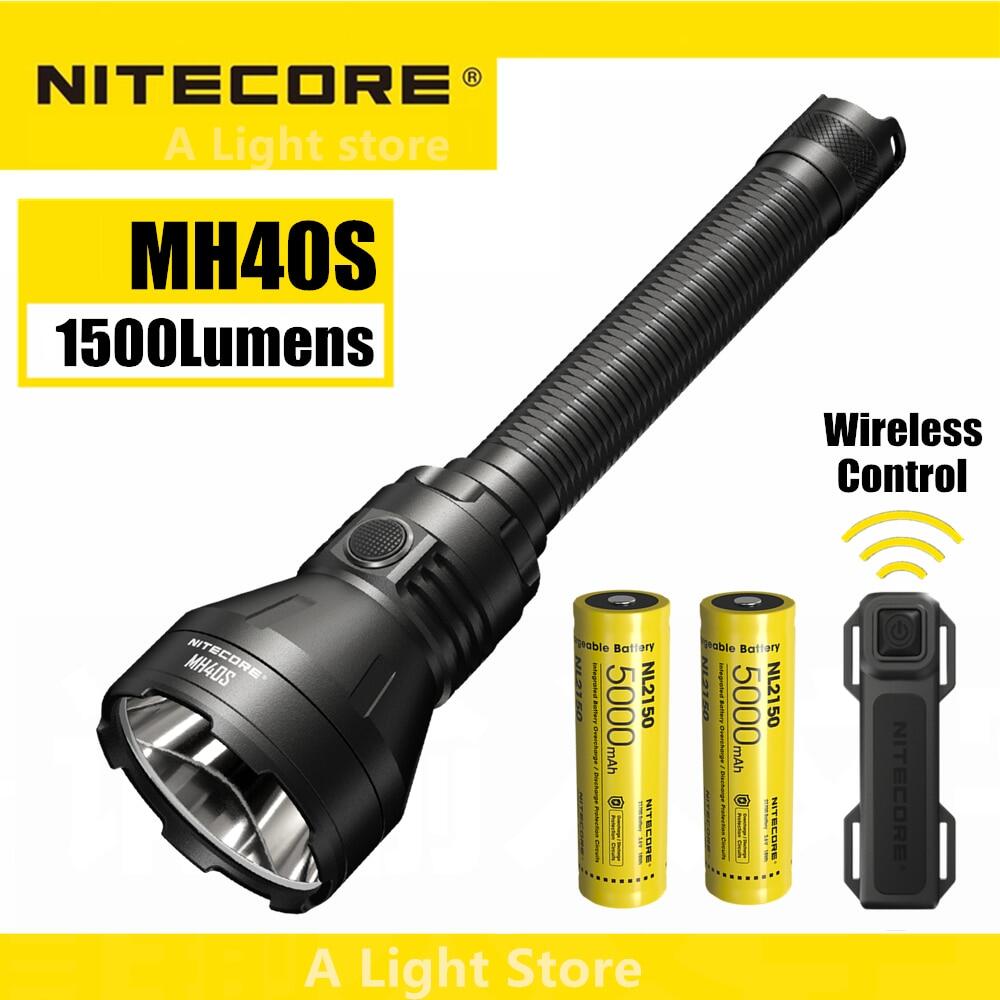 Nitecore MH40S Flashlight 2x21700 Battery 1500 Lumens Long-Range Direct-Charge Probe Search Tactical Hunting Super Bright Flashlight ราคา 6,772 บาท*ส่งฟรี