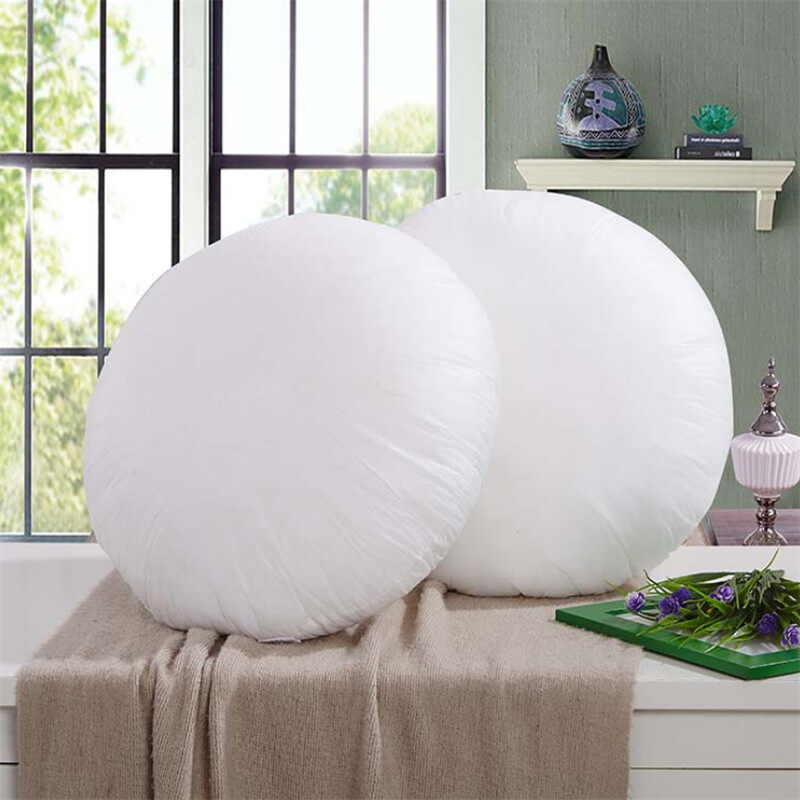 Gối Đệm Tròn Màu Trắng 45Cm/50Cm Ruột Bên Trong Bằng Cotton PP Mềm Để Trang Trí Ghế Sofa