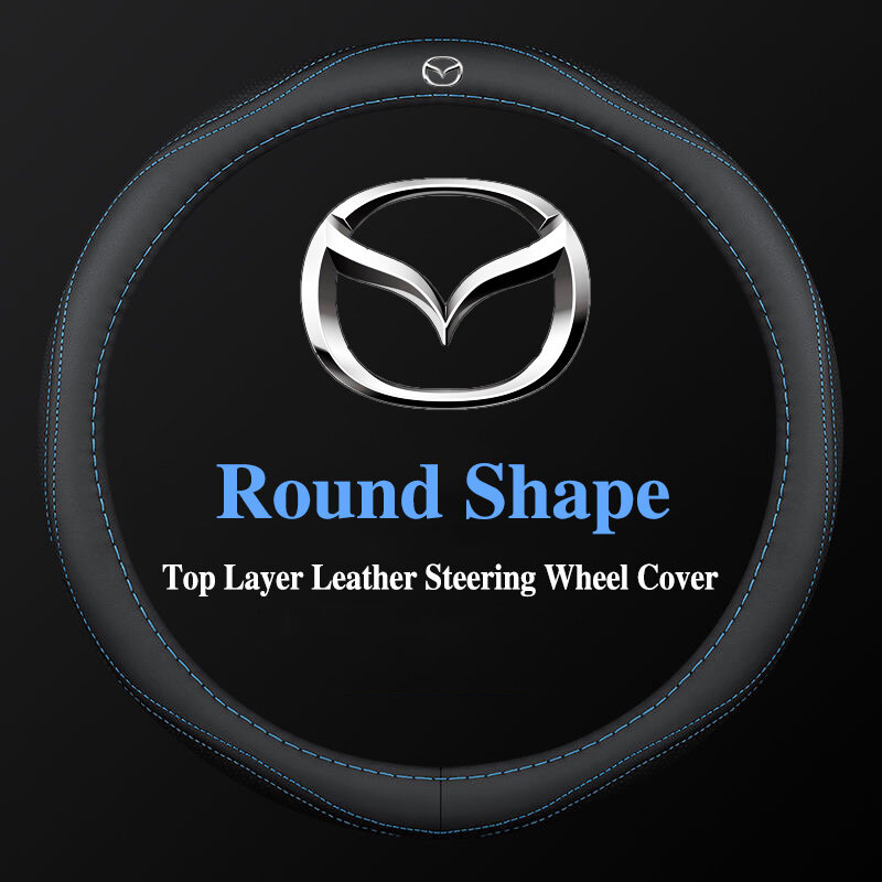 Ultra-Thin Leather For Mazda 2 3 5 7 CX5 CX7 CX3 CX9 RX MX CX30 2019 2020 Car Steering Wheel Cover 38cm Accessories ราคา 376 บาท*ส่งฟรี