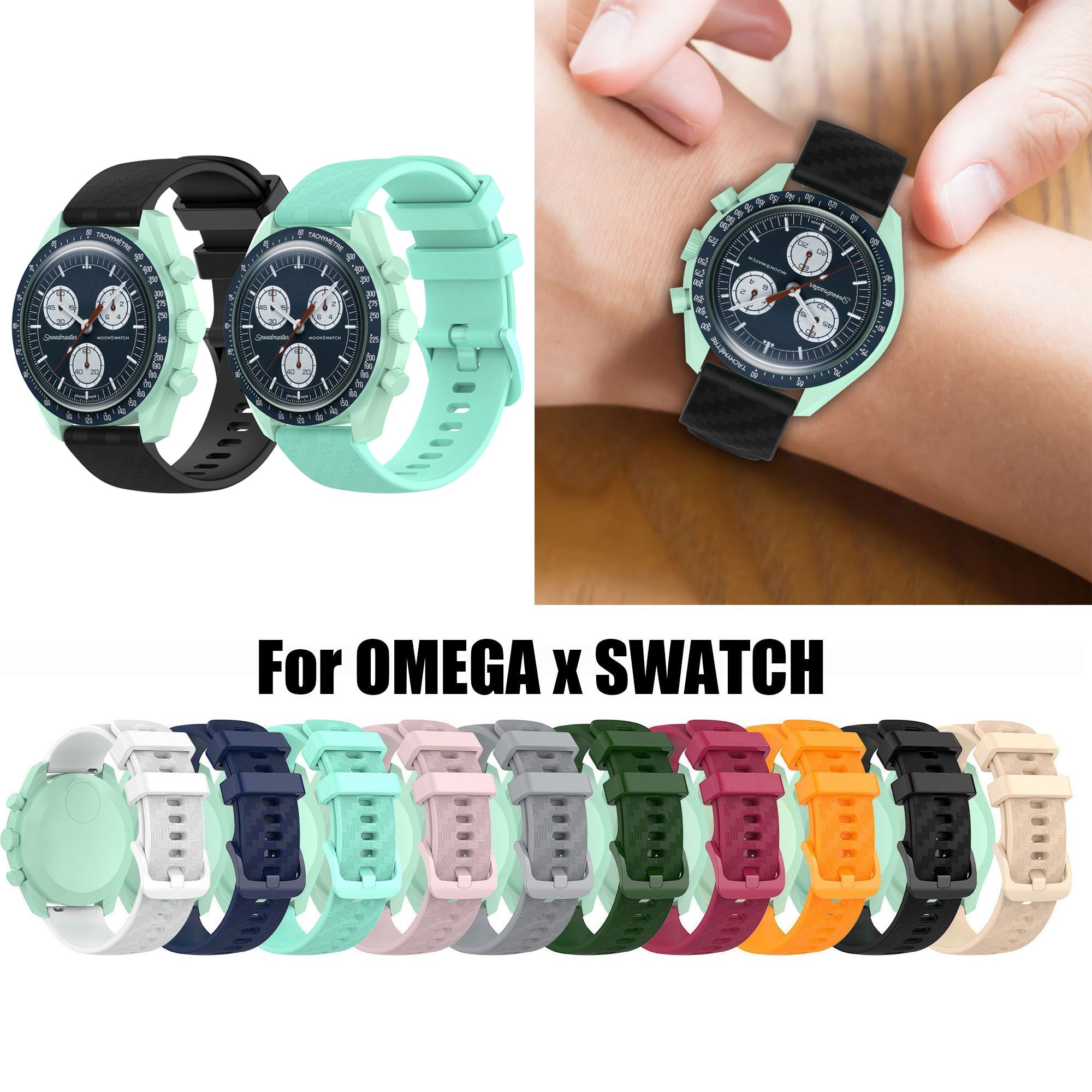 Dây đeo đồng hồ cho omega x swatch phụ kiện dây đeo cao su silicon mềm vòng đeo tay