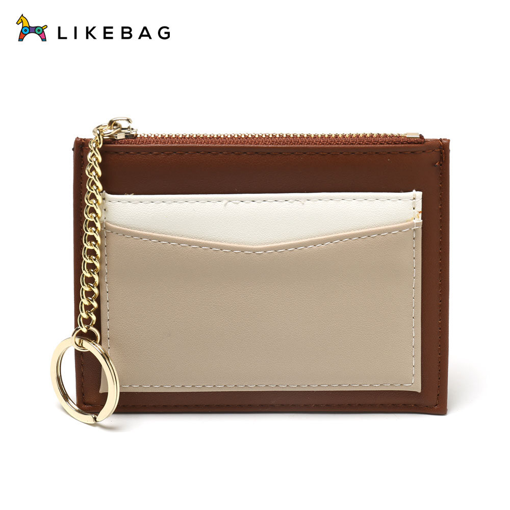 Túi đựng thẻ màu tương phản thời trang likebag và ví tiền xu nhỏ