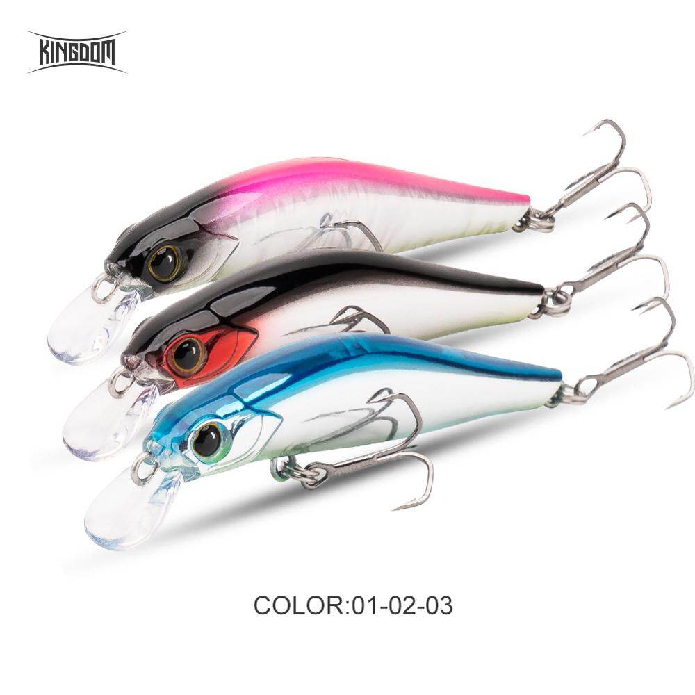 Kingdom Cái/bộ 3 Mồi Câu Nổi Bật Mồi Câu Cá Mồi Rung Chìm Hình Cá Tuế Cứng Mồi Wobblers Nhân Tạo