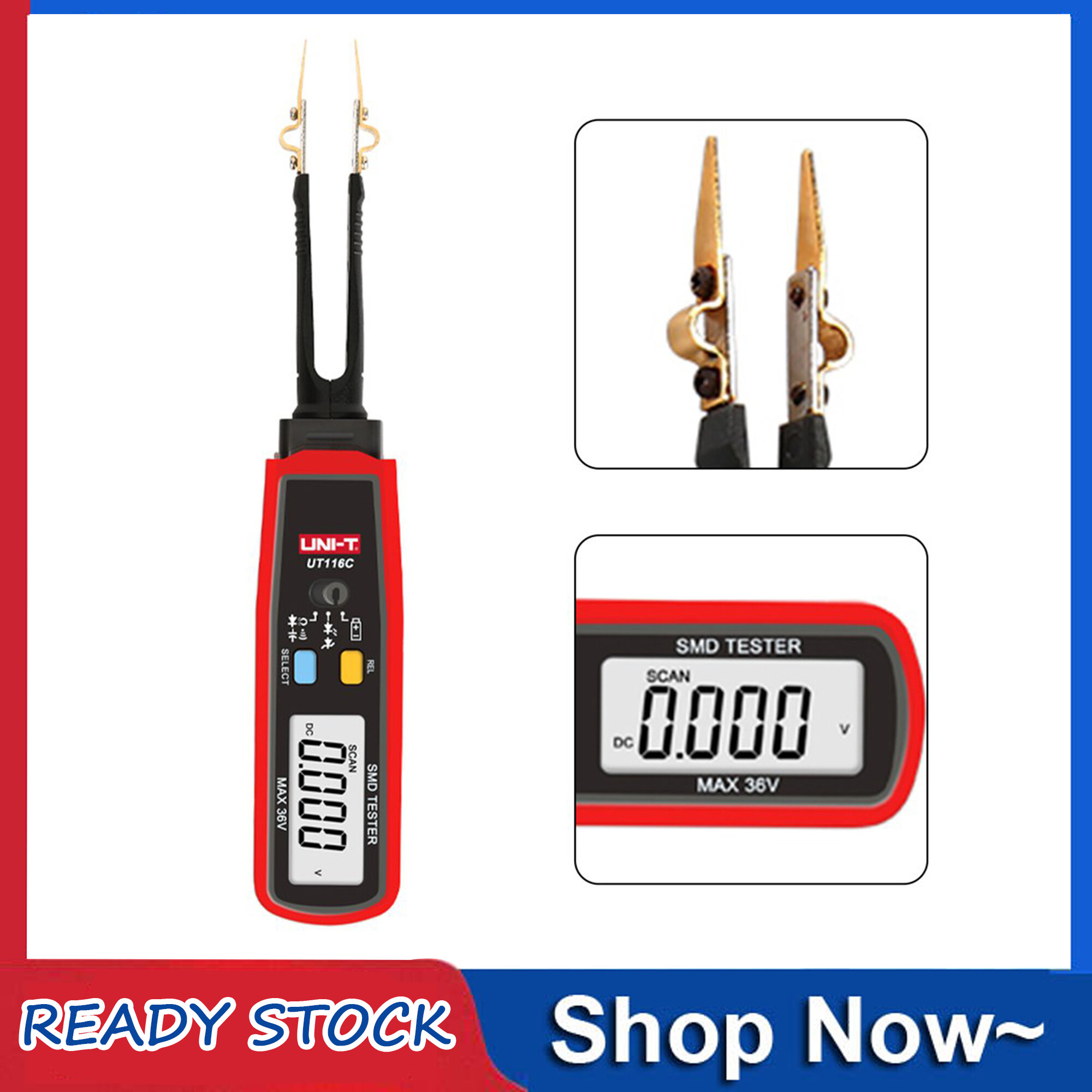 Ut116c kỹ thuật số vạn năng, máy đo kiểm tra đo điốt rcd tụ điện trở, đầu bút xoay 180 °, liên tục thử nghiệm