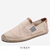 Vikey Men's Casual Canvas Slip-on Loafers for Summer Driving