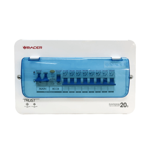 RACER ตู้คอนซูเมอร์เซ็ทสำเร็จ 8ช่อง มีกันดูด Premium M50แอมป์ สีขาว ราคา 3,353 บาท*ส่งฟรี