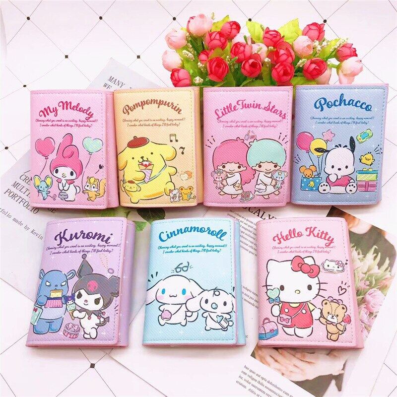 Hello Kitty Coin Pouch Cute Purse Mini Wallet Zipper Sanrio Kuromi Lipstick Bags Kawaii Bag Keychain Clutch Card Holder Gifts PU