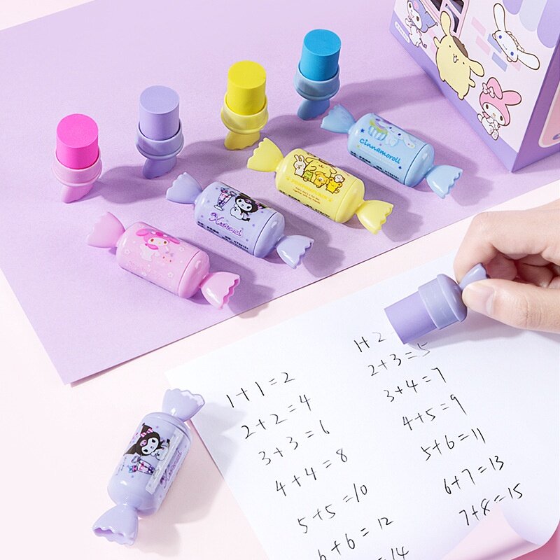 Cục Tẩy Kẹo Sanrio Sáng Tạo Cục Tẩy Nhiều Màu Kulomi Tẩy Bút Chì Đi Học Dễ