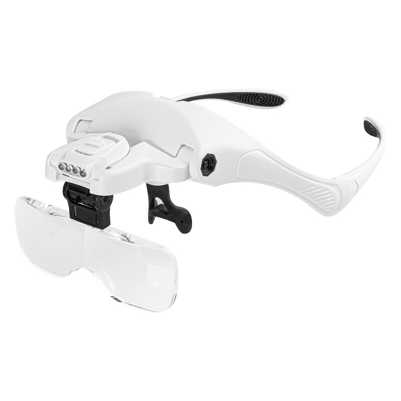 Kính lúp đeo đầu có đèn led chiếu sáng 1.0x/1.5x/2.0x/2.5x/3.5x rảnh tay cho kính lúp đeo đầu có đèn để sửa chữa
