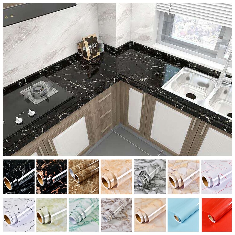 Giấy dán tường đá cẩm thạch tự dính dạng cuộn giấy dán tường vinyl chống thấm nước đề can phim trang trí để bàn đồ nội thất tủ bếp