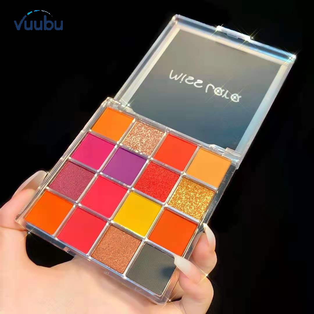 Vuubu bảng phấn mắt 16 màu bảng phấn mắt mịn lấp lánh ngọc trai mờ nhiều màu sắc phấn mắt