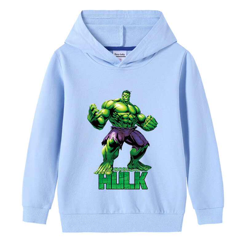 Bruce Banner Quần Áo Trẻ Em Dài Tay Áo Hoodie Xuân Thu 100% Cotton Cho Bé Trai Bé Gái Áo Len Có Mũ 2-9 Tuổi Đồ Thể Thao Cho Bé Trai