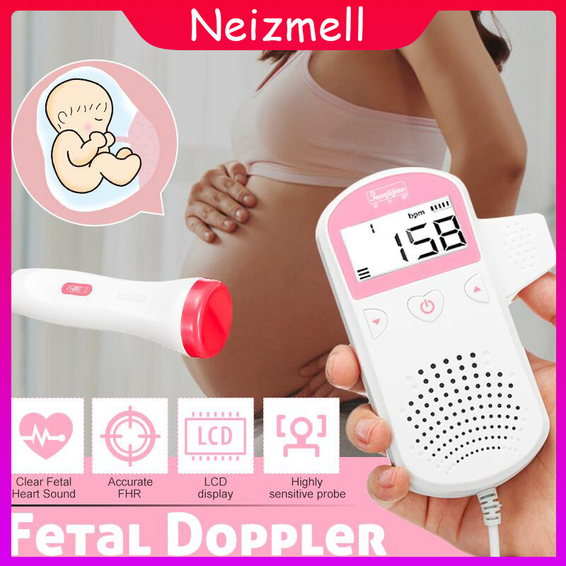 Banglijian Máy Đo Nhịp Tim Thai Nhi Doppler Kỹ Thuật Số LCD 2.5MHz Màn Hình Âm Thanh, Màn Hình Hiển Thị