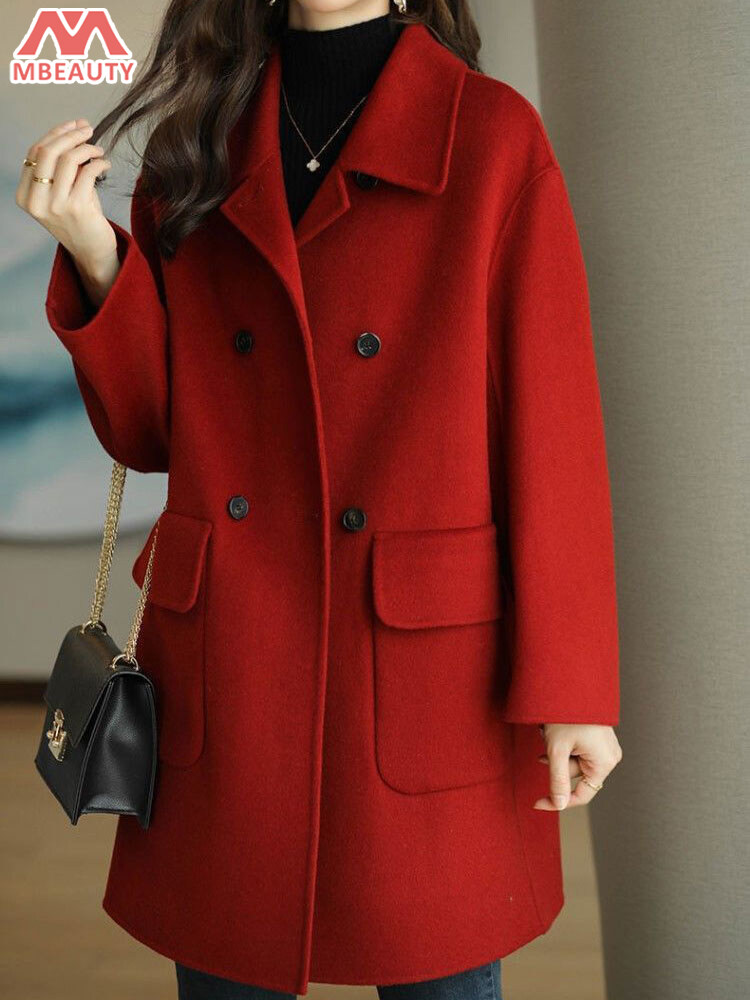 red overcoat women's