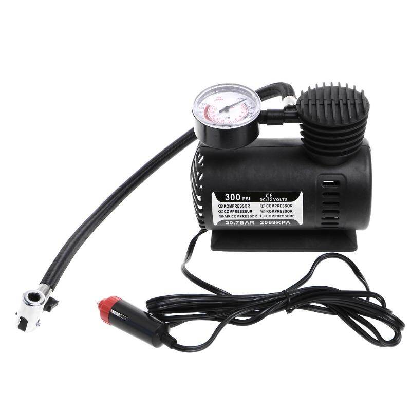 Máy Nén Khí Mini Di Động Cho Xe Hơi 300 PSI 12V, Bơm Lốp Xe Chạy Điện W/Thước Đo -Intl