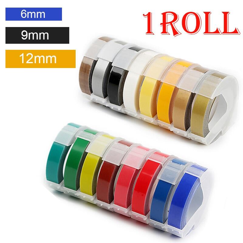 New arrival 1Roll 6 9 12mm 3D Embossing PVC Label Tapes Compatible Dymo