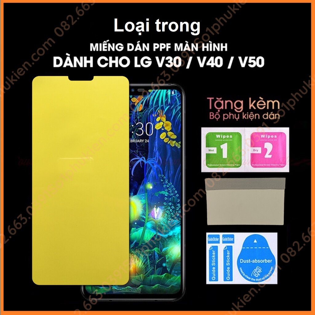 Miếng dán màn hình PPF LG V50 thinQ 5G/ V40 / V60 / V30 bóng, nhám chốngvântay, va đập, phục hồi vết xước(tặng full đồ)
