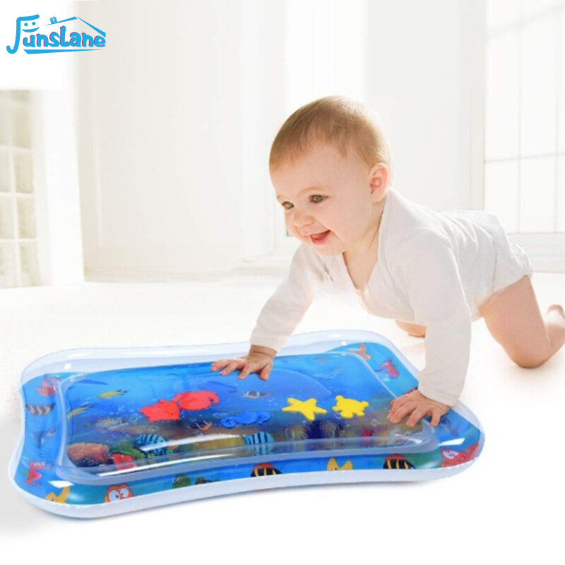 FunsLane Kids Water Play Mat Inflatable Water Cushion Cartoon Infant Tummy