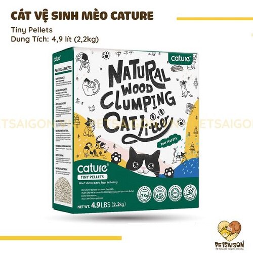 Cát gỗ cature cho mèo - tiny pellets - 2.2kg
