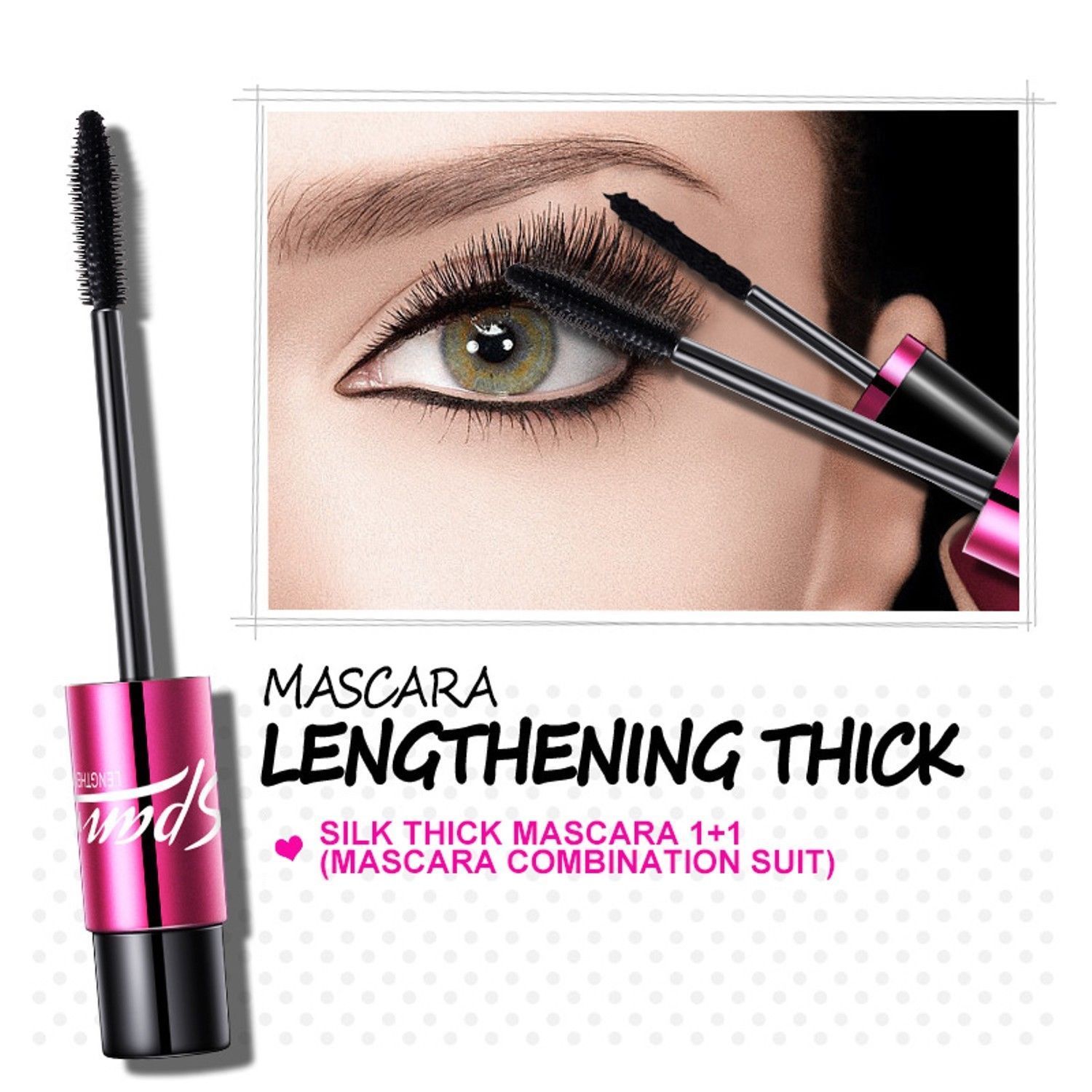 Mascara nối mi sợi lụa 4d trang điểm lụa + mascara không thấm nước