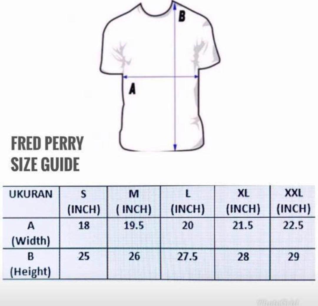 Fred Perry Size Chart Shirt