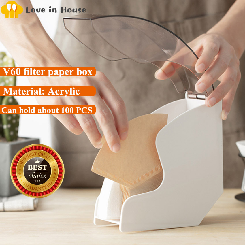 Giấy lọc hộp giấy lọc hộp đựng giấy vệ sinh v60 giấy lọc trong cà phê cửa hàng bộ lọc quạt bụi hộp giấy lọc hộp đựng giấy giá kệ lưu trữ mà không cần giấy lọc