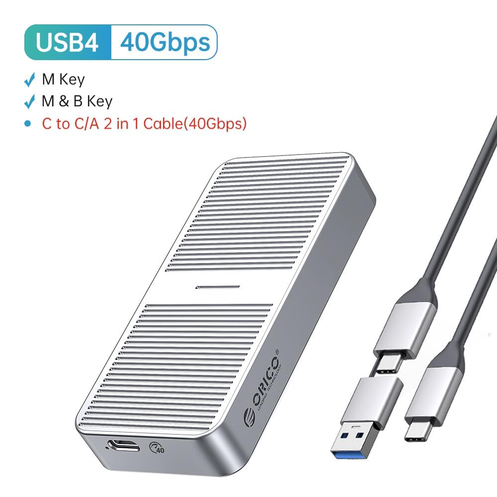 ORICO USB4.0 M.2 SSD Trường Hợp 40Gbps M2 NVMe Trường Hợp Tương Thích Với Thunderbolt 3 4 USB3.2 USB