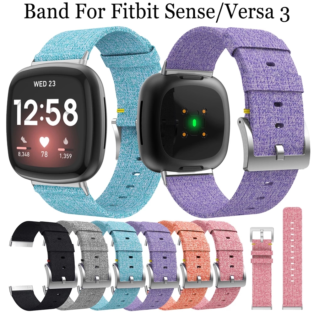 Dây Đeo Nylon Thể Thao Chất Lượng Cao Tương Thích Với Fitbit Versa 3 Dây Đeo Đồng Hồ Thông Minh Dây Đeo Đồng Hồ Vải Bố Vòng Tay Dệt Cho Fitbit Sense