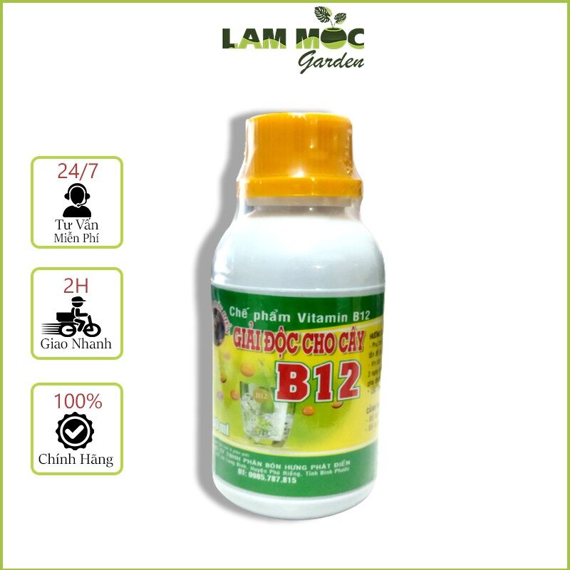 Chế phẩm vitamin b12 giải độc cho cây trồng chai 100ml