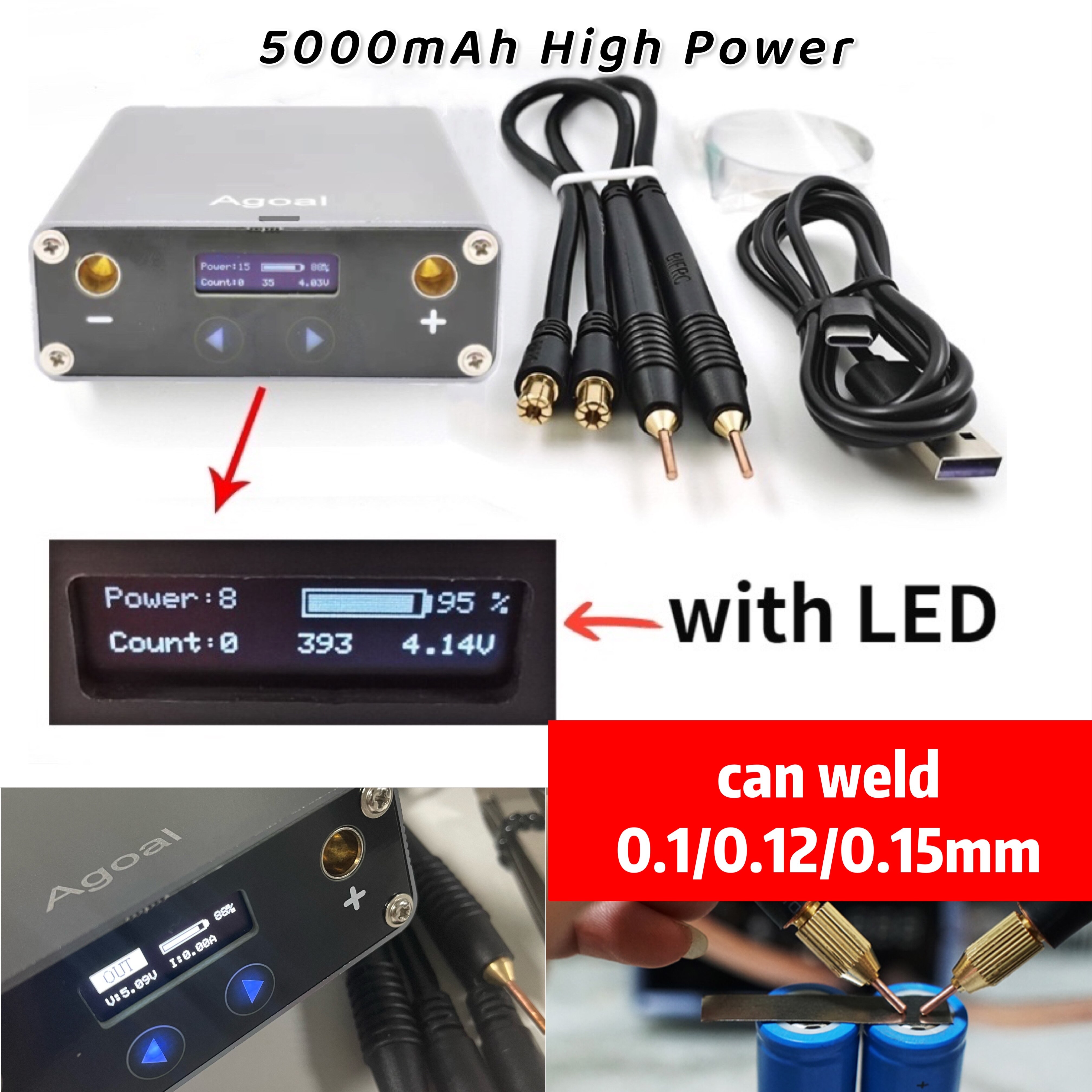 DH30 30 Bánh Răng Máy Hàn Điểm Di Động Máy Hàn Điểm Dải Niken 5000 Mm Hàn 0.2 MAh 18650 21700