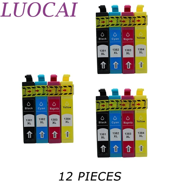 【hot】 4X LuoCai Ink Cartridges Compatible T1381 T1382 T1383 T1384 For Epson Stylus Workforce 60 320 325 525 625 630 633 840 Printer