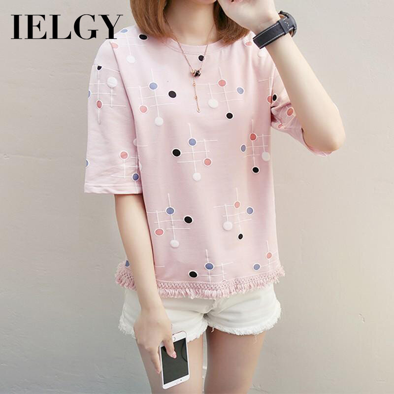 Ielgy lỏng năm điểm tay áo ngắn tay áo t-shirt