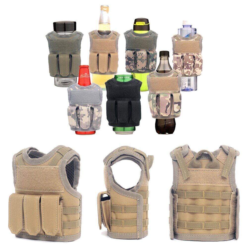 [HOT 2023] Áo Vest Chiến Thuật Chai Bia Bộ Đồ Uống Chai Nâng Cấp Ngoài Trời Thu Nhỏ Áo Molle Quân Đội Dây Vai Điều Chỉnh Được