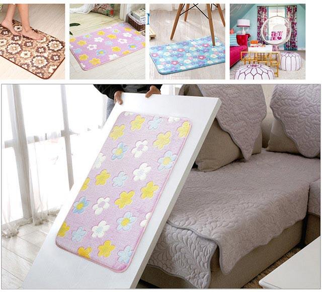 Bathroom absorbent mat bedroom floor mat door foot Mat toilet door mat non-slip home kitchen carpet