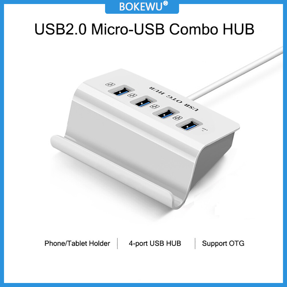 Bokewu bộ chia usb otg hub 4 cổng usb 3.0 bộ chuyển đổi mở rộng tốc độ cao nhiều cổng micro usb cho máy tính máy tính xách tay