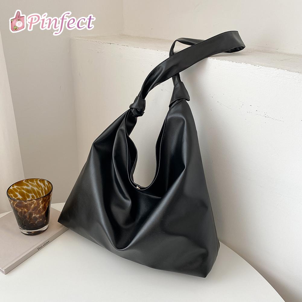 [Pinfect] Túi Đeo Vai Bằng Da PU Màu Trơn Cổ Điển Thời Trang Túi Mua Sắm Sức Chứa Lớn Thường Ngày Cho Nữ Túi Tote Túi Xách Nữ