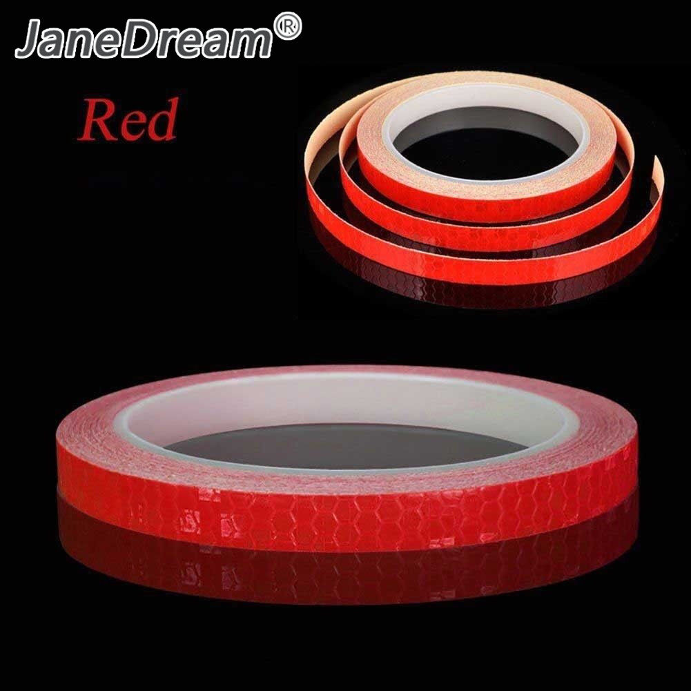 Janedream Red-8M xe phản quang Sticker Body Styling sticker cho xe xe máy xe đạp DIY Reflector Tape