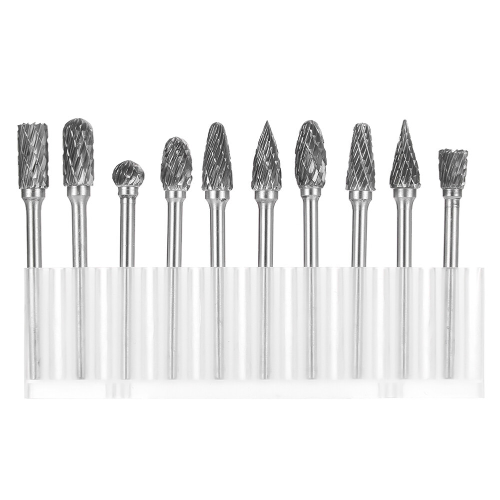 Bộ đầu mài thép hợp kim vonfram dùng mài gỗ sắt và các chất liệu khác đường kính đầu 6mm x que 3mm - INTL