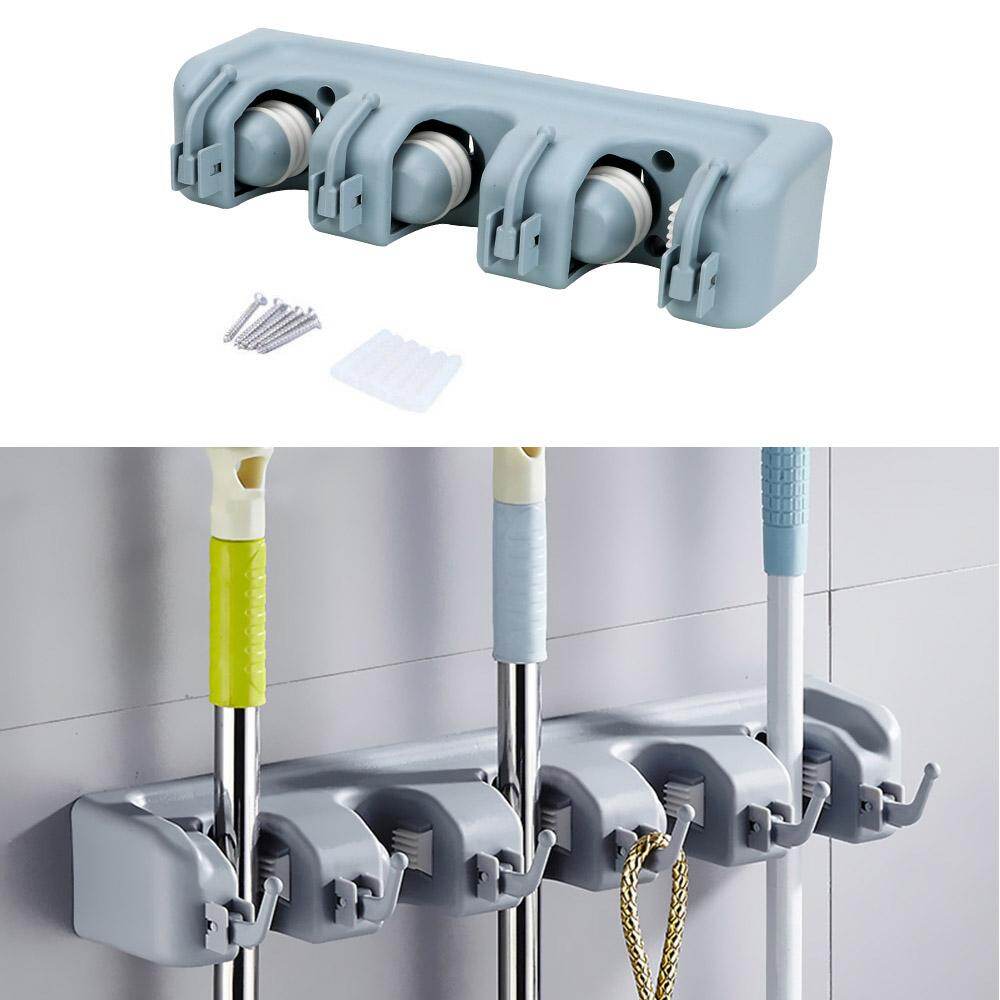 Treo Tường 3 Phong Cách Cỏ Chổi Giá Đỡ Dụng Cụ Chổi Giá Đỡ Gầm Bếp Chứa Đồ Magic Nhựa Giá Treo Chổi Lau Nhà Lưu Trữ Giá Đỡ Đa Năng