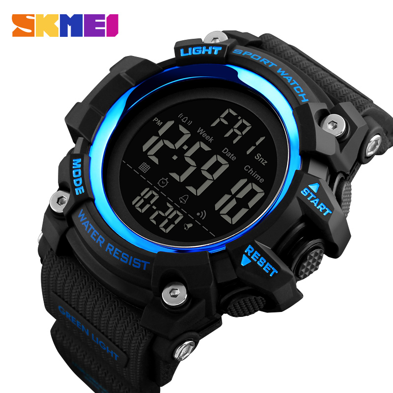 SKMEI Men Sports Watches Digital LED Watch Countdown Alarm Fashion Waterproof Wristwatches 1384 ราคา 281 บาท*ส่งฟรี