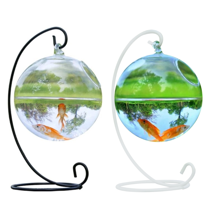 Thủy tinh hình cầu trong suốt bể cá thủ công bể cá nhỏ trong suốt bể cá nhỏ để trang trí nhà cá betta