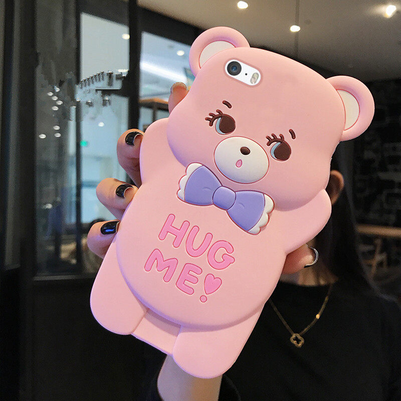 Dành Cho Ốp iPhone 5 / 5S, Ốp Silicon Mềm Hình Gấu Nơ Hoạt Hình Dễ Thương Đáng Yêu Ốp Cho iPhone SE 2016
