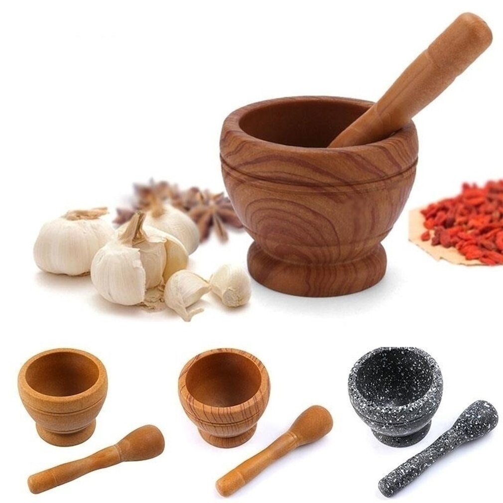 【AW NEW】卐✷ Pestle Set Garlic Herb Spice Mixing Grinding Crusher Bowl Food Mill With Rod Kitchen Tools Supplies