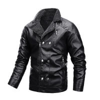 IELGY Fashion Winter Mens Motorcycle Leather Jacket Large Size