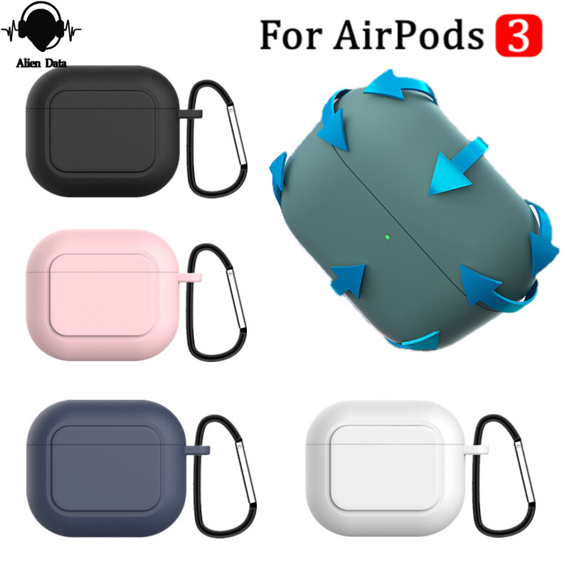 Ốp silicon mềm tương thích với apple airpods 3 hộp sạc vỏ bảo vệ có khóa chống mất cho airpod3 air pods 3