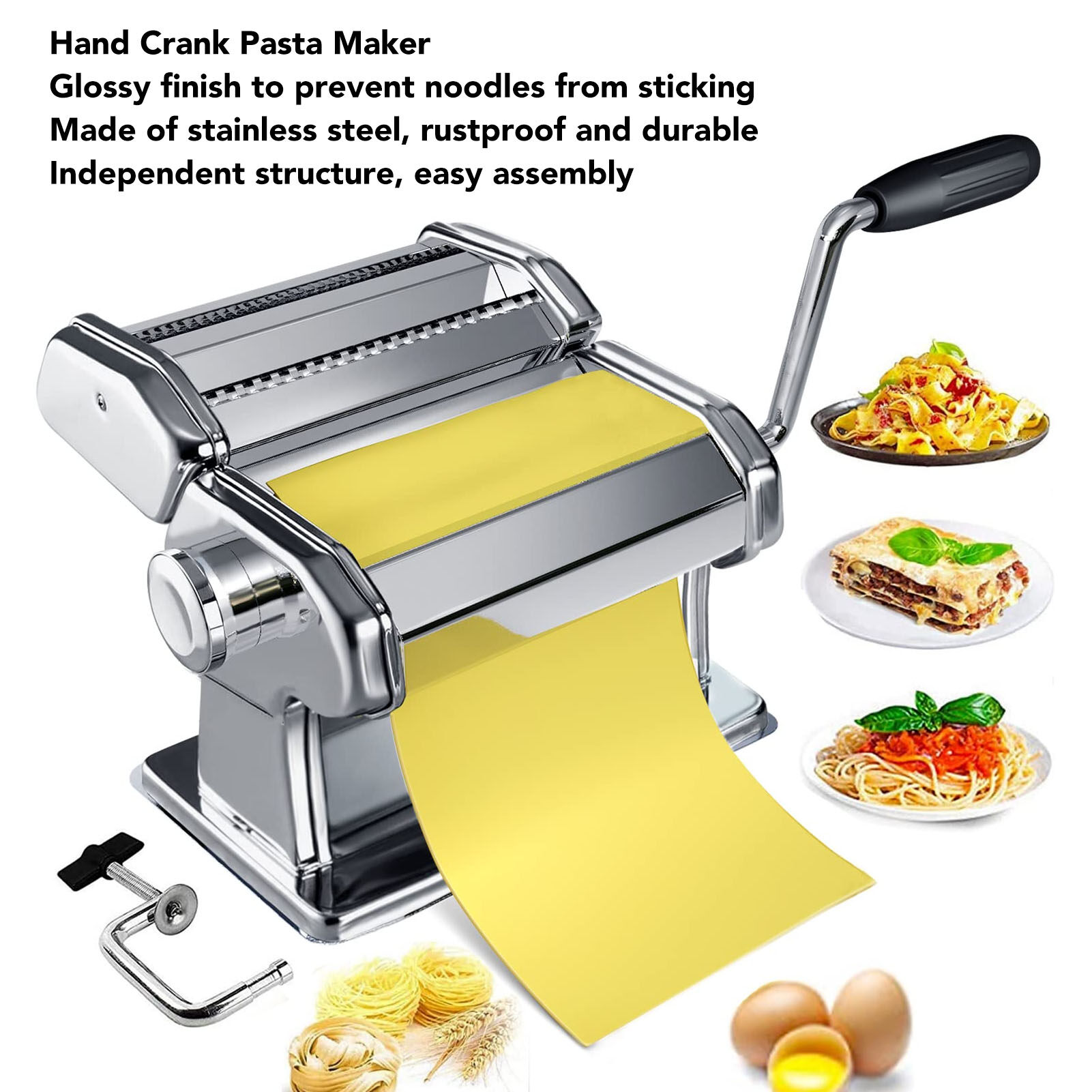 Hand crank pasta on sale maker