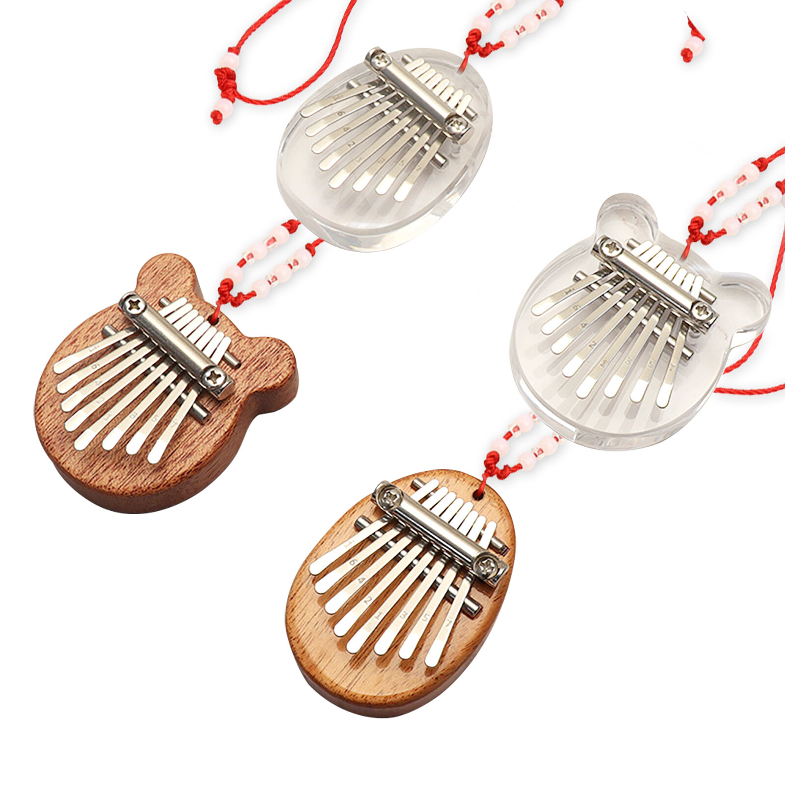Đồ Chơi Đàn Piano Ngón Tay Cái Mini 8 Tông Màu Mới Bàn Phím Kalimba Acrylic Trong Suốt Calimba Máy Chỉnh Nhạc Cụ Đàn Piano Mini Túi Búa Biểu Diễn