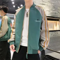 [Korean style male baseball jacket loose jacket students male bot m burgundy jacket male coat jacket together male Winter,2021 men