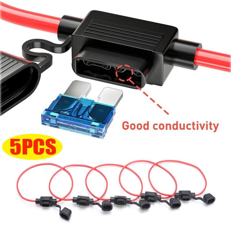 5 cái trong dòng mini Blade Adapter Bộ giữ cầu chì Splash-proof cho 12V 30A DC xe chèn Bộ giữ cầu chì ổ cắm xe essories