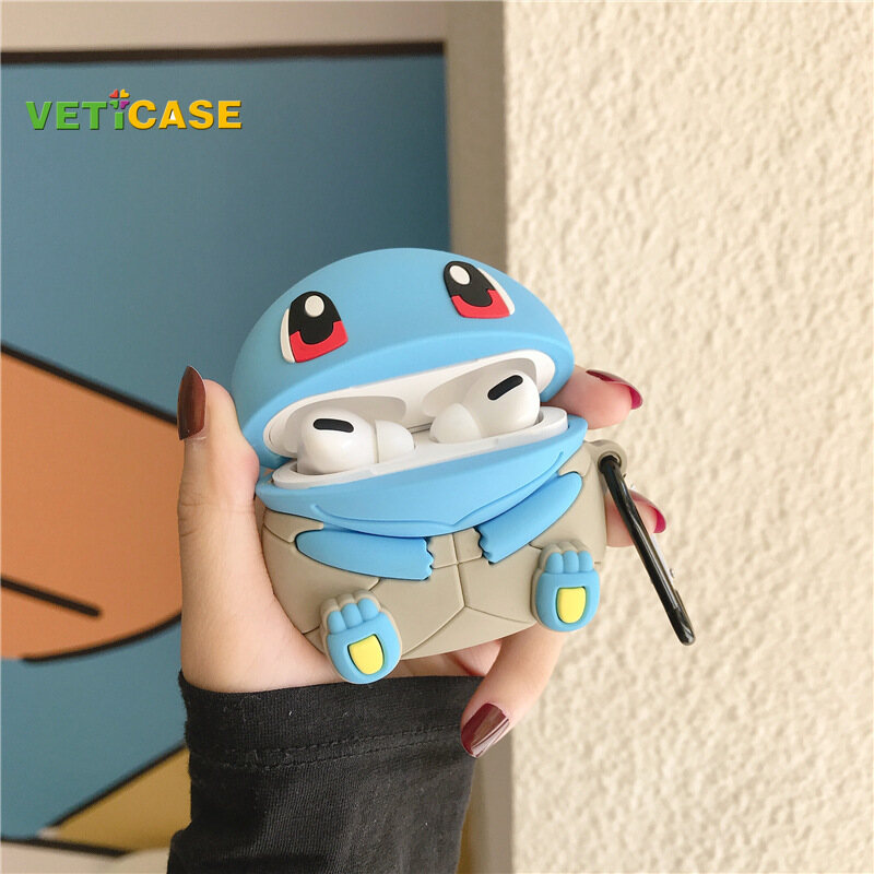 Hộp Đựng Tai Nghe Squirtle Turtle Poke Cho Apple AirPods Pro AirPods 1 2 3 Vỏ Mềm Silicon Tai Nghe Air Pods Vỏ Túi Bảo Vệ Phụ Kiện AirPod Xanh Xám Vàng