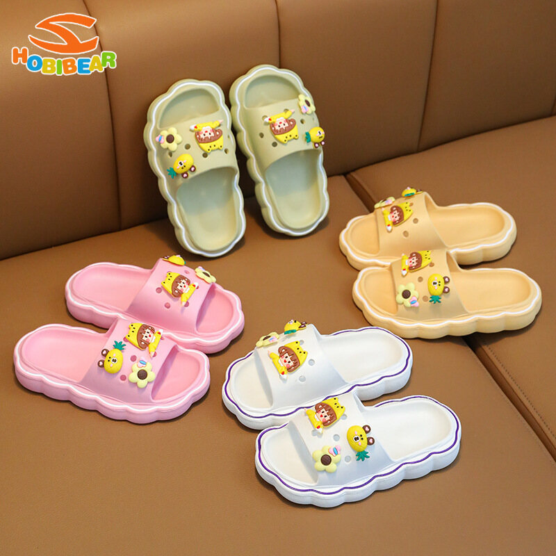 Hobibear xăng đan trẻ em, trẻ em trong nhà không dép lê trơn trượt, hoạt hình xăng-đan và dép.